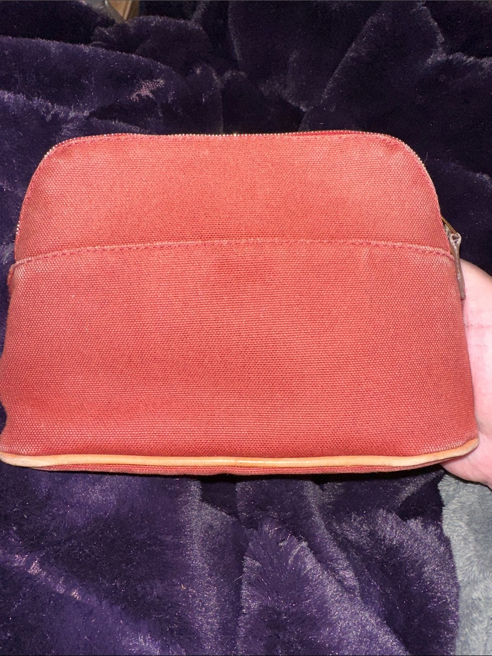 Hermes Canvas Cosmetic Pouch - Picture 4 of 7